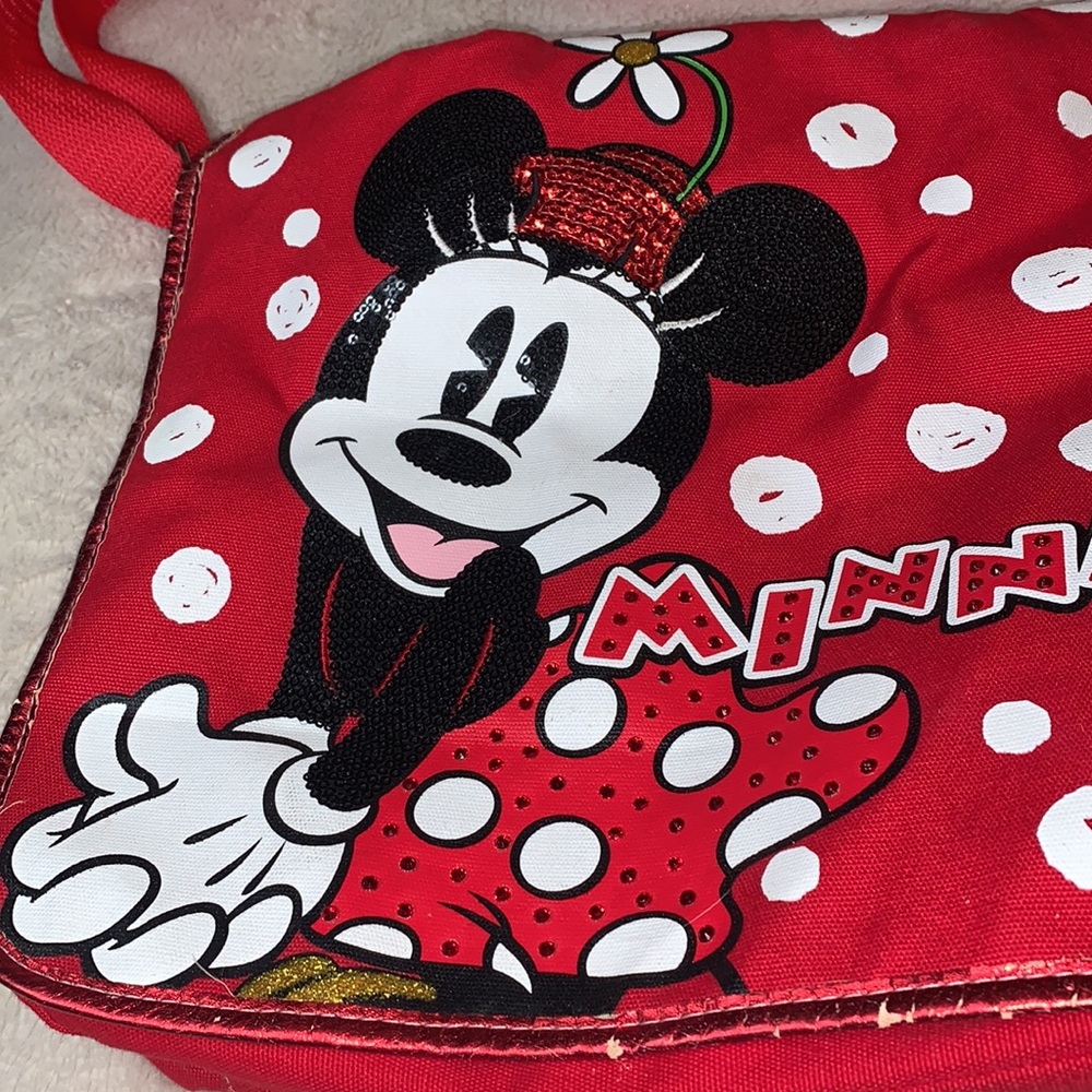 Disney Minnie Mouse Red Messenger Bag w/ Adjustable Strap - Picture 3 of 15